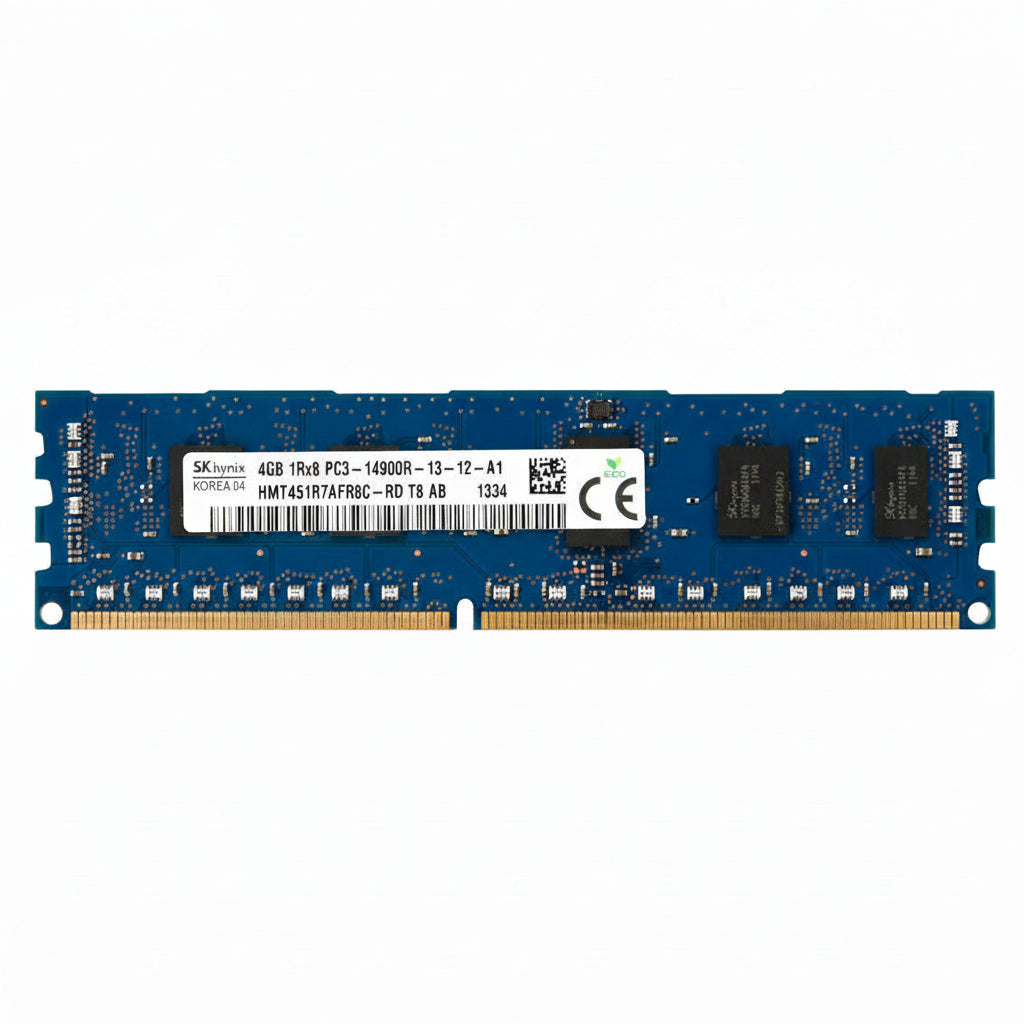 SKHynix HMT451R7AFR8C-RD 4GB DDR3 1866MHz PC3-12800 ECC Registered CL13 240-Pin DIMM VLP memory module for Server
