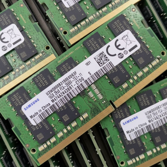 Synology NAS Ram M474A2K43BB1-CTD SAMSUNG 16GB DDR4 2666Mhz 2Rx8 PC4-21300 ECC Unbuffered CL19 260-Pin SoDimm 1.2V Memory Module for Synology DS1618+ DS1819+ DS2419+