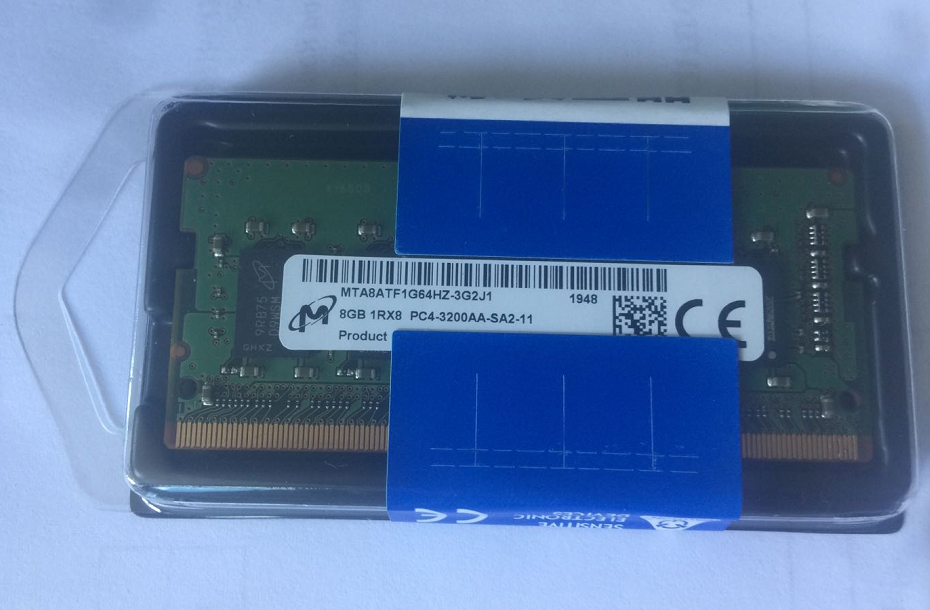 Micron MTA8ATF1G64HZ-3G2J1 8GB 1RX8 DDR4 3200MHz PC4-25600 non-ECC Unbuffered CL22 260-Pin SoDimm 1.2V Memory Module For Laptop