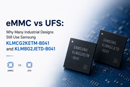 eMMC vs UFS: Why Many Industrial Designs Still Use Samsung KLMCG2KETM-B041 and KLMBG2JETD-B041