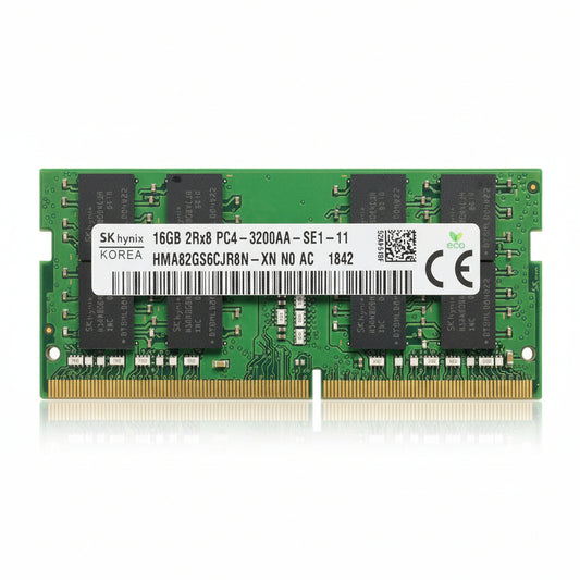 SK Hynix HMA82GS6CJR8N-XN 16GB DDR4 3200Mhz 2Rx8 PC4-3200AA-SE1-11 PC4-25600 non-ECC Unbuffered CL22 260-Pin SoDimm 1.2V Memory Module For Laptop