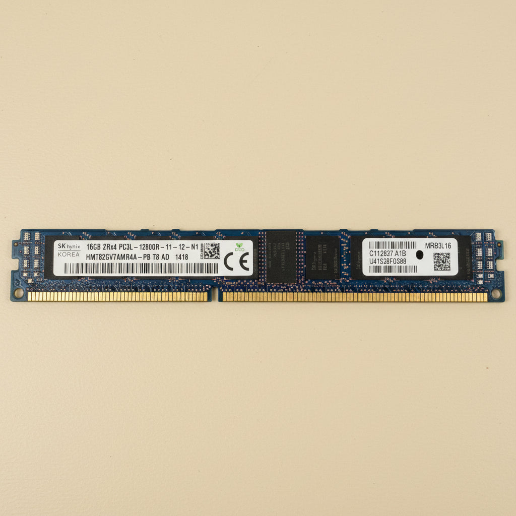 SKHynix HMT82GV7AMR4A-PB 16GB DDR3 1600MHz PC3-12800 ECC Registered CL11 240-Pin DIMM VLP memory module for Server