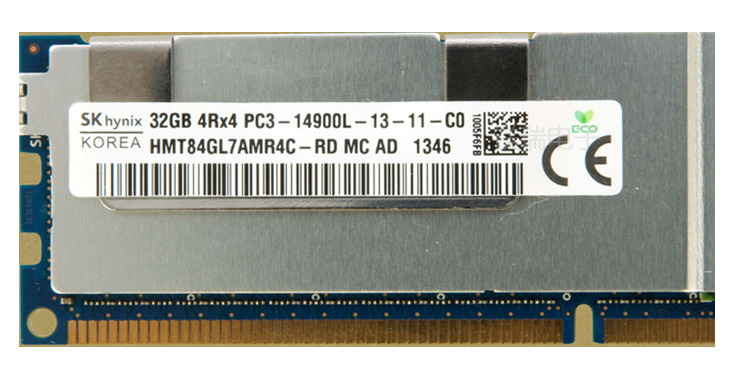 SKHynix HMT84GL7AMR4C-RD Hynix 32GB PC3-14900 DDR3-1866MHz ECC Registered CL13 240-Pin Load Reduced DIMM memory module for Server