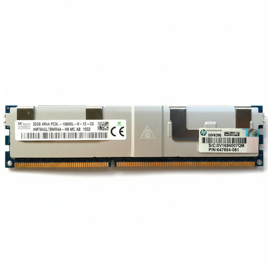 Hynix HMT84GL7BMR4A-H9 32GB DDR3 1333MHz PC3-10600 ECC Reg CL9 240-Pin DIMM 1.35V memory module for Server