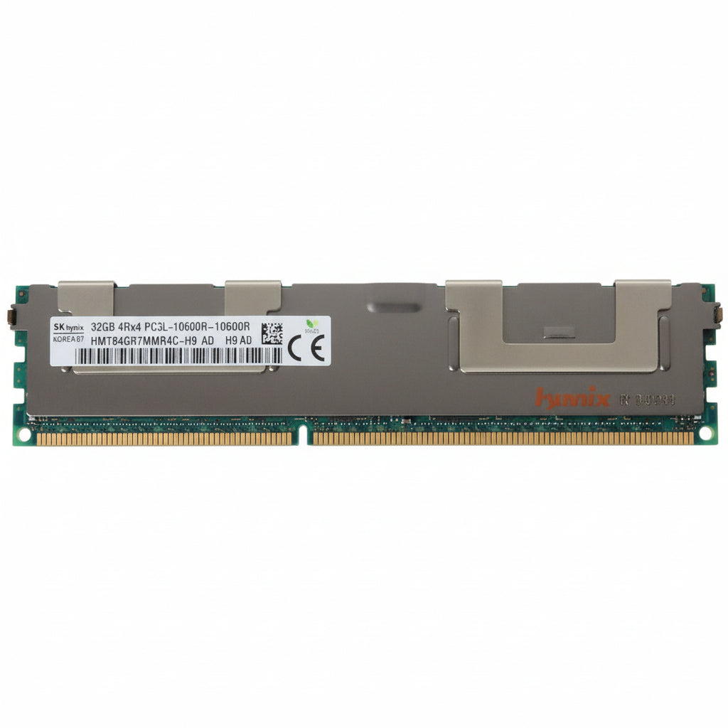 Hynix HMT84GR7MMR4C-H9 32GB DDR3 1333MHz PC3-10600 ECC Reg CL9 240-Pin DIMM 1.35V memory module for Server