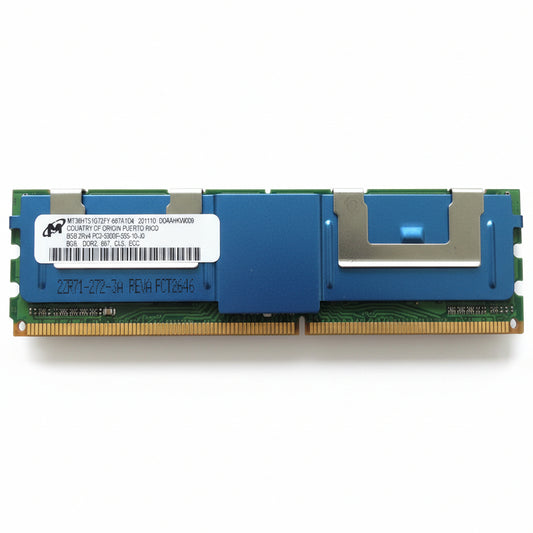 Micron MT36HTS1G75FY-667A1 8GB DDR2 667Mhz 2RX4 PC2-5300 ECC Registered CL5 240-Pin DIMM Memory Module for server