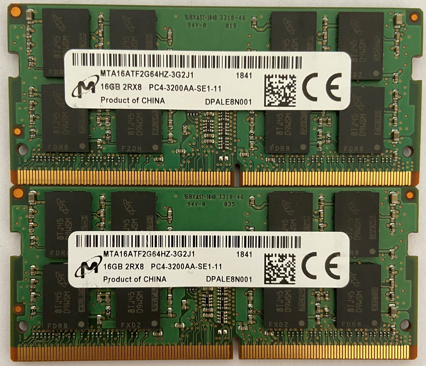 Micron MTA16ATF2G64HZ-3G2J1 16GB DDR4 3200Mhz 2RX8 non-ECC Unbuffered CL22 260-Pin SoDimm 1.2V memory module for Laptop