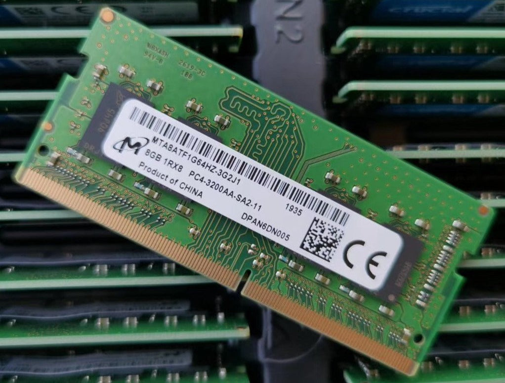 Micron MTA8ATF1G64HZ-3G2J1 8GB 1RX8 DDR4 3200MHz PC4-25600 non-ECC Unbuffered CL22 260-Pin SoDimm 1.2V Memory Module For Laptop