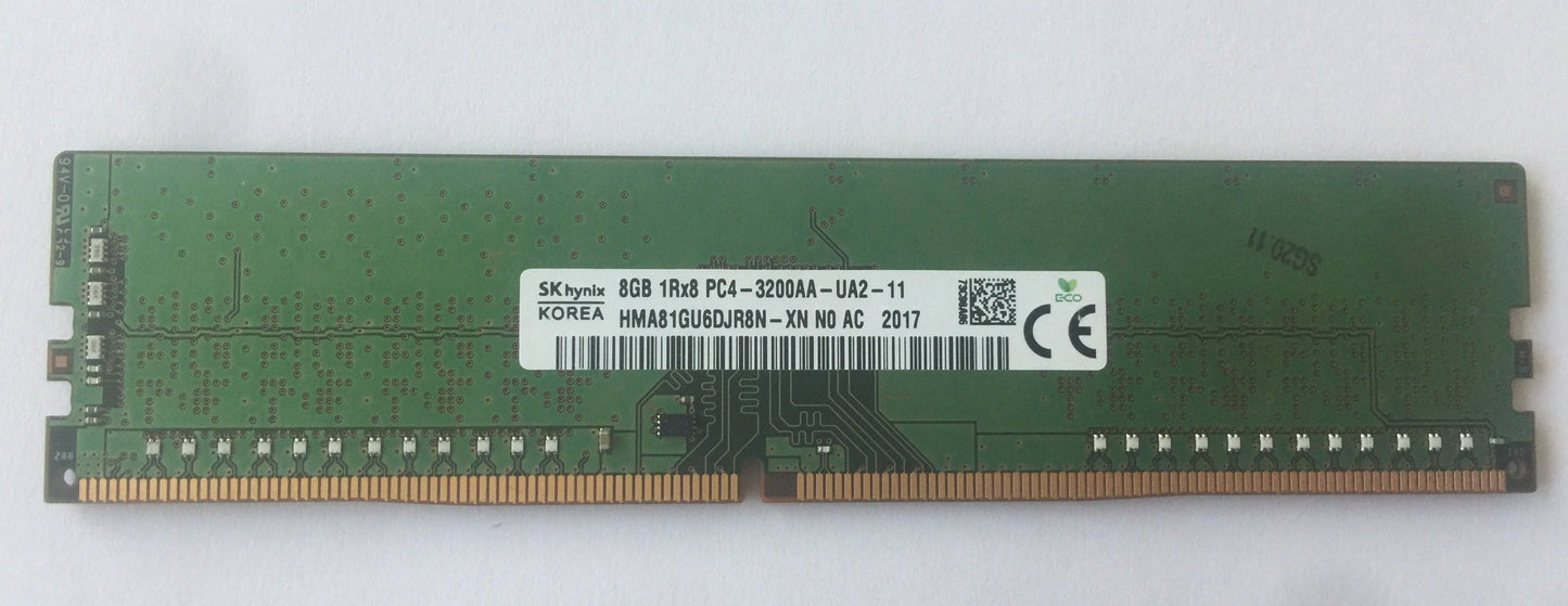 SK Hynix HMA81GU6DJR8N-XN 8GB DDR4 3200Mhz PC4-25600 1.2v 1Rx8 288Pin DIMM For Single Memory Ram for Desktop