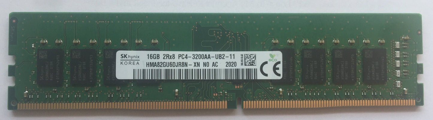 SK Hynix HMA82GU6DJR8N-XN 16GB DDR4 3200MHz 2Rx8 PC4-25600 non-ECC Unbuffered CL22 288-Pin DIMM 1.2V Memory Module for Desktop
